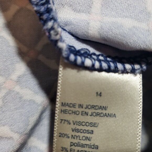 Rafaella Comfort Women's Stretch Pull On Bermuda Shorts Size 14 Navy Diamond - Picture 6 of 7